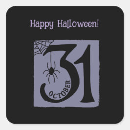 Halloween Custom grillig Grappig Modern Paarse Vierkante Sticker