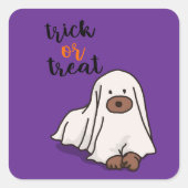 Halloween Custom grillig Grappig Modern Paarse Vierkante Sticker (Voorkant)