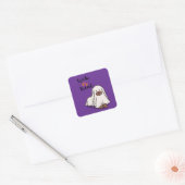 Halloween Custom grillig Grappig Modern Paarse Vierkante Sticker (Envelop)
