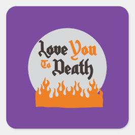 Halloween Custom grillig Grappig Modern Paarse Vierkante Sticker