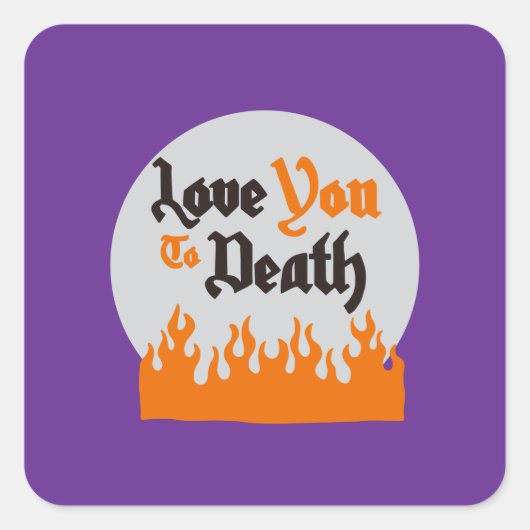 Halloween Custom grillig Grappig Modern Paarse Vierkante Sticker (Voorkant)