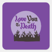 Halloween Custom grillig Grappig Modern Paarse Vierkante Sticker (Voorkant)