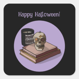 Halloween Custom grillig Grappig Modern Paarse Vierkante Sticker