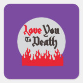 Halloween Custom grillig Grappig Modern Paarse Vierkante Sticker (Voorkant)