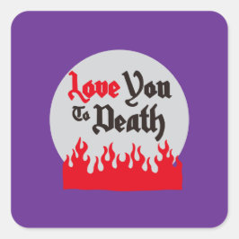 Halloween Custom grillig Grappig Modern Paarse Vierkante Sticker