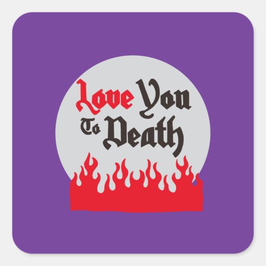 Halloween Custom grillig Grappig Modern Paarse Vierkante Sticker (Voorkant)