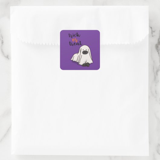 Halloween Custom grillig Grappig Modern Paarse Vierkante Sticker (Tas)