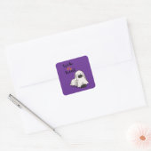 Halloween Custom grillig Grappig Modern Paarse Vierkante Sticker (Envelop)