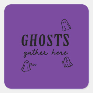Halloween Custom grillig Grappig Modern Paarse Vierkante Sticker