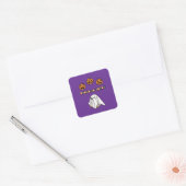 Halloween Custom grillig Grappig Modern Paarse Vierkante Sticker (Envelop)