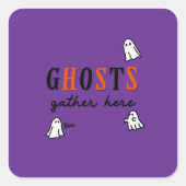 Halloween Custom grillig Grappig Modern Paarse Vierkante Sticker (Voorkant)