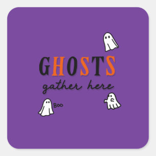 Halloween Custom grillig Grappig Modern Paarse Vierkante Sticker