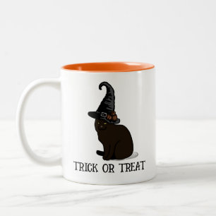 Halloween Custom grillige grappige zwarte kat Mode Tweekleurige Koffiemok