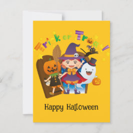 Halloween Custom grillige Schattigee heks meisje Briefkaart