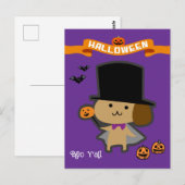 Halloween Custom grillige Schattigee tovenaarshond Briefkaart (Voorkant / Achterkant)