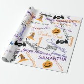 Halloween Custom Herhalende Naam trick or treat Cadeaupapier (Uitgerold)