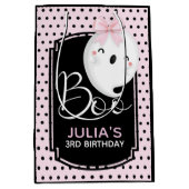 Halloween Custom Meisje Verjaardag Roze Zwart Medium Cadeauzakje (Voorkant)
