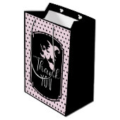 Halloween Custom Meisje Verjaardag Roze Zwart Medium Cadeauzakje (Achterkant Gekanteld)