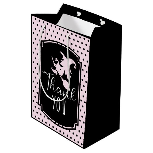 Halloween Custom Meisje Verjaardag Roze Zwart Medium Cadeauzakje (Achterkant Gekanteld)