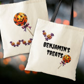 Halloween Custom Name Treat Tote Bag