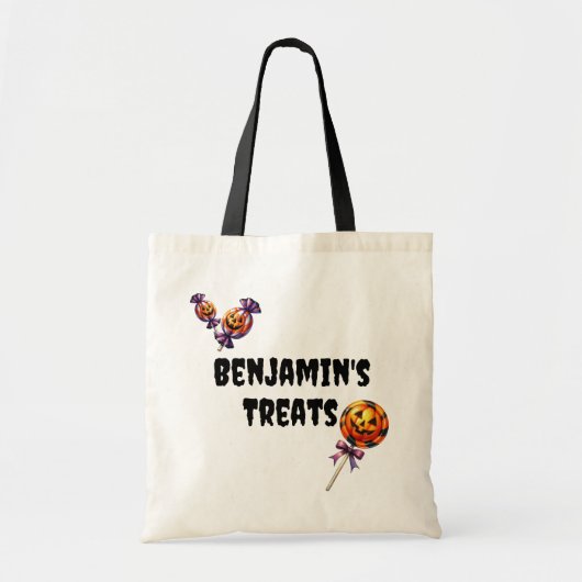 Halloween Custom Name Treat Tote Bag (Voorkant)
