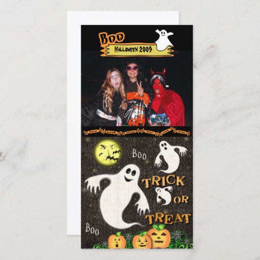 Halloween Custom Photo Card Feestdagenkaart (Voorkant / Achterkant)