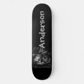 Halloween Custom Scary Skull Black & White Skatebo Persoonlijk Skateboard (Voorkant)