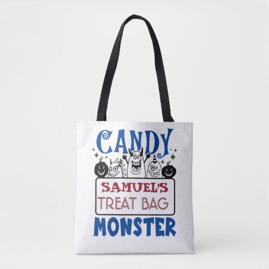 Halloween Custom Snoep Monster Canvas tas (Voorkant)