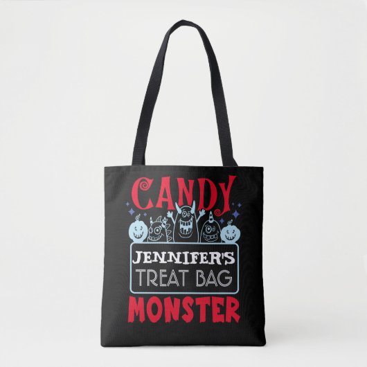 Halloween Custom Snoep Monster Canvas tas (Voorkant)