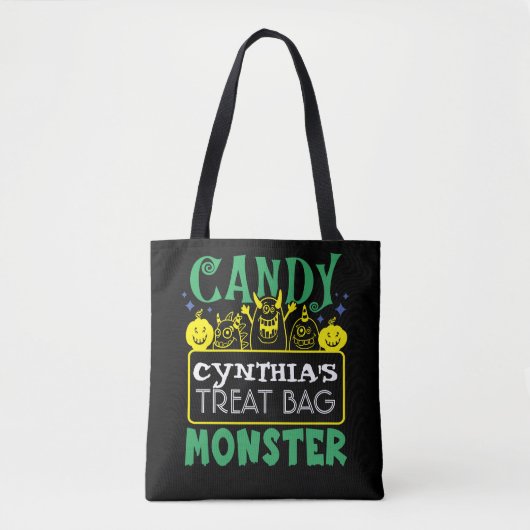 Halloween Custom Snoep Monster Canvas tas (Voorkant)