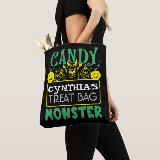 Halloween Custom Snoep Monster Canvas tas (Dichtbij)