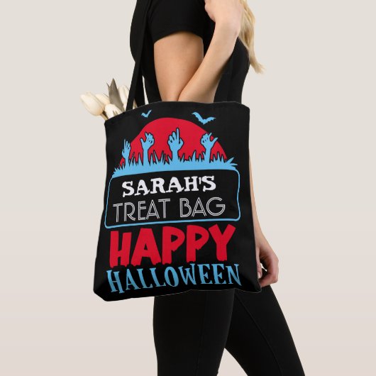 Halloween Custom Snoep & Treat Canvas tas (Dichtbij)