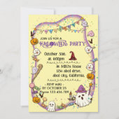 Halloween Custom Spooky Schattige Whimsical Yellow Kaart (Voorkant)