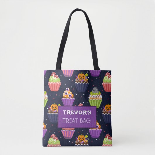 Halloween Custom Treat & Snoep Canvas tas (Voorkant)