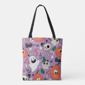 Halloween Custom Treat & Snoep Canvas tas (Achterkant)