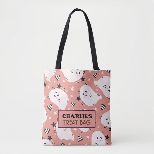 Halloween Custom Treat & Snoep Canvas tas (Voorkant)