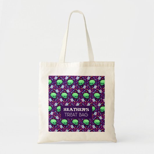 Halloween Custom Treat & Snoep Canvas tas (Voorkant)