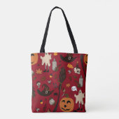 Halloween Custom Treat & Snoep Canvas tas (Achterkant)