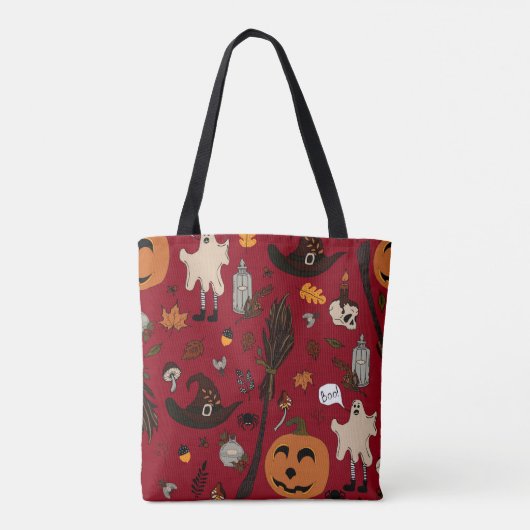 Halloween Custom Treat & Snoep Canvas tas (Achterkant)