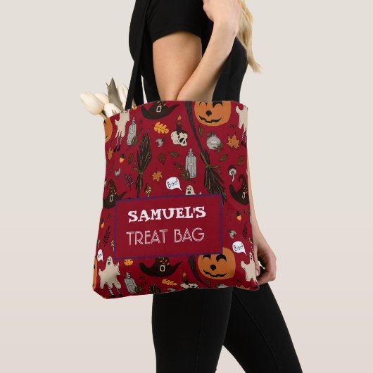 Halloween Custom Treat & Snoep Canvas tas (Dichtbij)