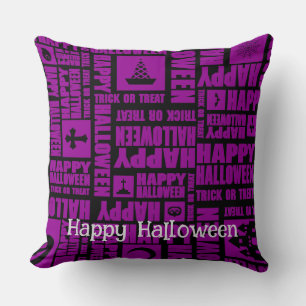 Halloween Custom Whimsical Cool Funny Paarse Kussen