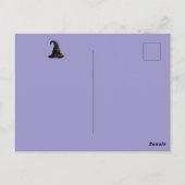 Halloween Custom Whimsical Funny Cat Paarse Briefkaart (Achterkant)