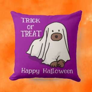 Halloween Custom Whimsical Funny Dog Paarse Kussen