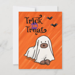 Halloween Custom Whimsical Funny Dog Sinaasappel Briefkaart
