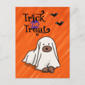 Halloween Custom Whimsical Funny Dog Sinaasappel Briefkaart (Voorkant)