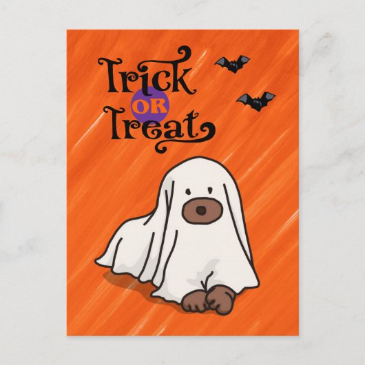 Halloween Custom Whimsical Funny Dog Sinaasappel Briefkaart (Voorkant)