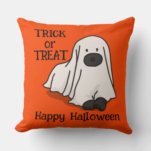 Halloween Custom Whimsical Funny Dog Sinaasappel Kussen (Voorkant)
