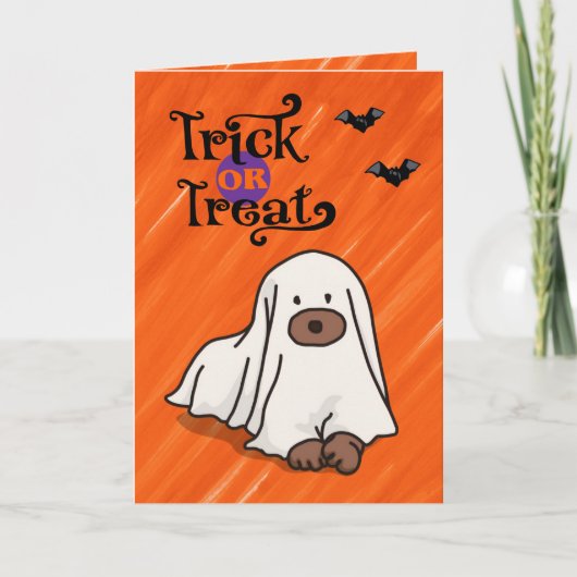 Halloween Custom Whimsical Funny Modern sinaasappe Kaart (Voorkant)