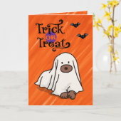 Halloween Custom Whimsical Funny Modern sinaasappe Kaart (Gele Bloem)