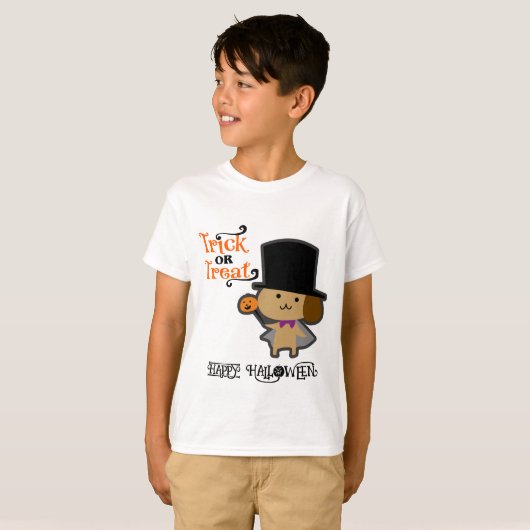 Halloween Custom Whimsical Funny Schattige Dog T-shirt (Voorkant volledig)